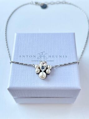 Anton Heunis Modern Vintage Pearl & Crystal Pendant Necklace